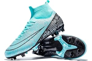 FAHOT Football Cleats Men Women, Non-Slip High Top Soccer Shoes Lightweight Shock Resistant Training Boots Sneaker Breathable Professional Turf Shoes Sport Athletic Ground Football Boots Soccer Cleats