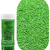 SE Si&Moos Grass Green Jimmies Sprinkles Green Grass Sprinkles for Cake Decorating Edible Crunchy Jimmies for Topping Ice Cream, Cookies, Cakes, Cupcakes, Dessert Decorating 3 OZ