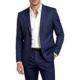 Moncace Men's 2 Piece Suit Modern Fit Stretch Jetted Pocket | Jacket and Pants Set for Wedding, Business, Formal Wear, Two Button Closure
