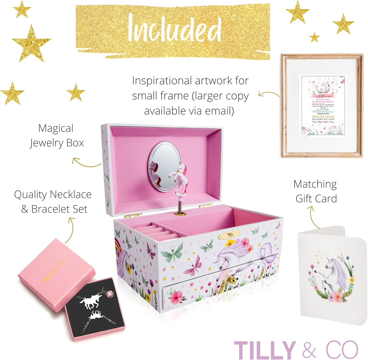 Unicorn Jewelry Box for Girls - 3 Unicorn Gifts for Girls - Girls Jewelry Box - Girls Jewelry Set - Unicorn Music Box for Girls - Unicorn Jewelry for Girls: Home Improvement