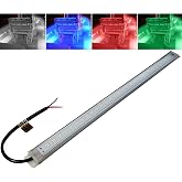 Wave One Marine 16" LED RGBW Courtesy Accent Boat Utility Light Strip | 12-24 Volt Internal Driver | White Blue Red Green | Interior Exterior Deck Gunnel Cockpit T Top Pontoon | Waterproof IP65