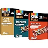 KIND Nut Bars Minis Variety Pack, 0.7 Ounce (Pack of 30), Dark Chocolate Nuts and Sea Salt, Caramel Almond and Sea Salt, Pean