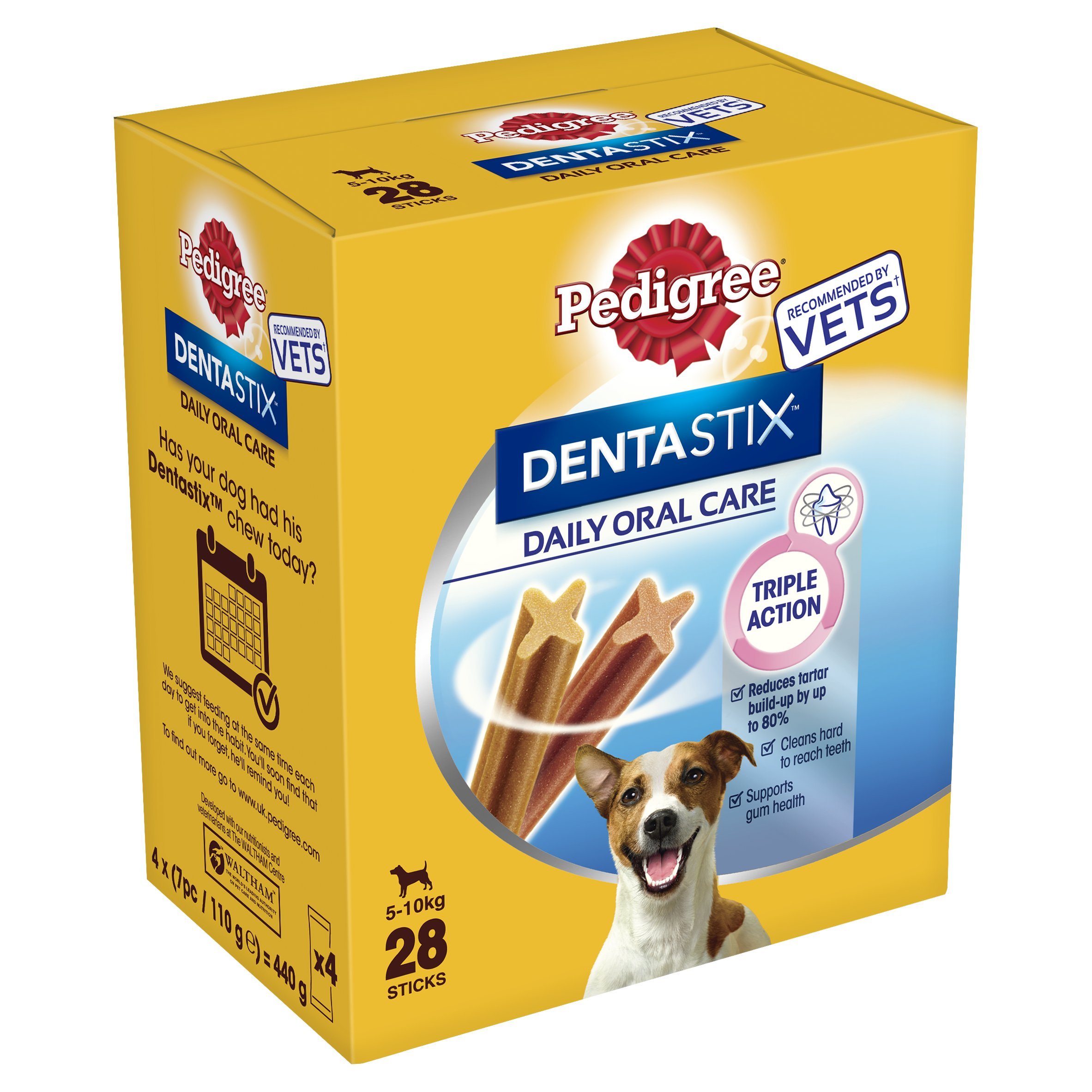 Pedigree DentaStix Daily Dental Chew for Small Dogs 5-10 kg, 7 Sticks, 110 g (Pack of 4)
