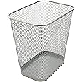 Ybmhome Steel Mesh Rectangular Open Top Waste Basket Bin Trash Can for Office Home 8x12x12 Inches 1042s (1, Silver)