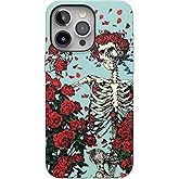 Casely iPhone 15 Pro Case | Forever Grateful | Grateful Dead Skeleton Floral | Bold Protective Design | Compatible with MagSafe