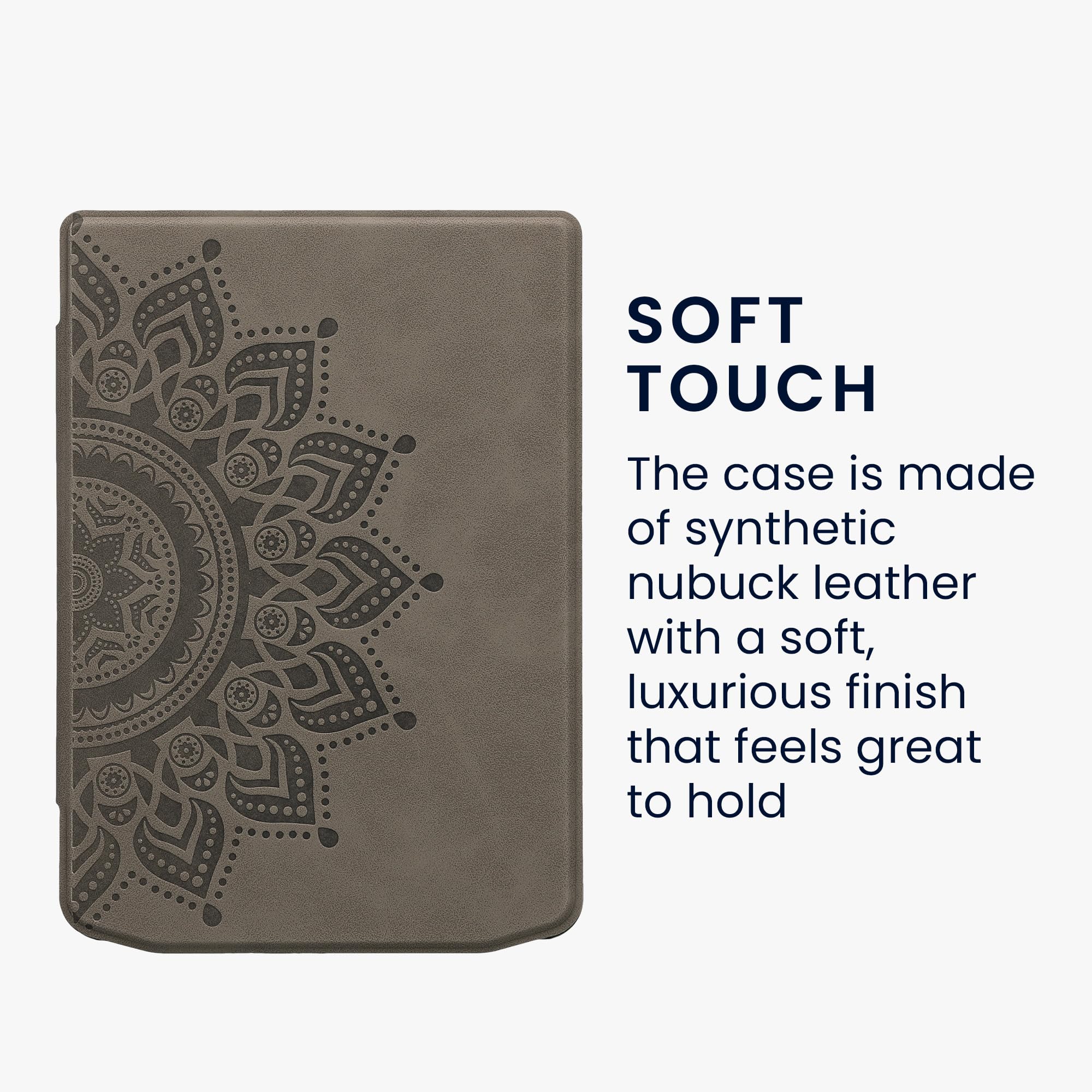 kwmobile Cover Compatible with Pocketbook Verse/Verse Pro/Verse Color/Vivlio Light/Light HD Cover - eReader Case - Rising Sun Grey