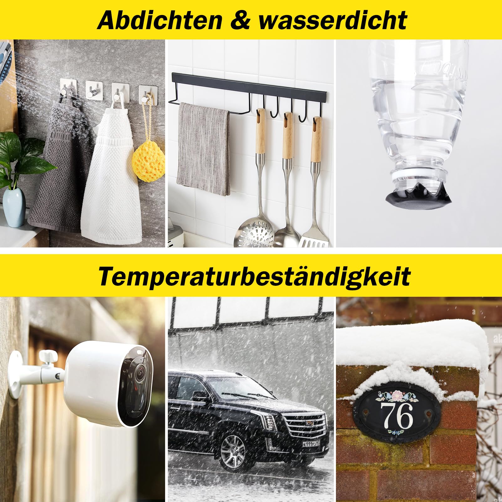 Emitever Doppelseitiges Klebeband Extra Stark - 5m x 25mm, Wasserdichtes Multifunktionales Montageklebeband für Wand und LED-Streifen, Auto, Wohn, Bürodekor und Außende 6