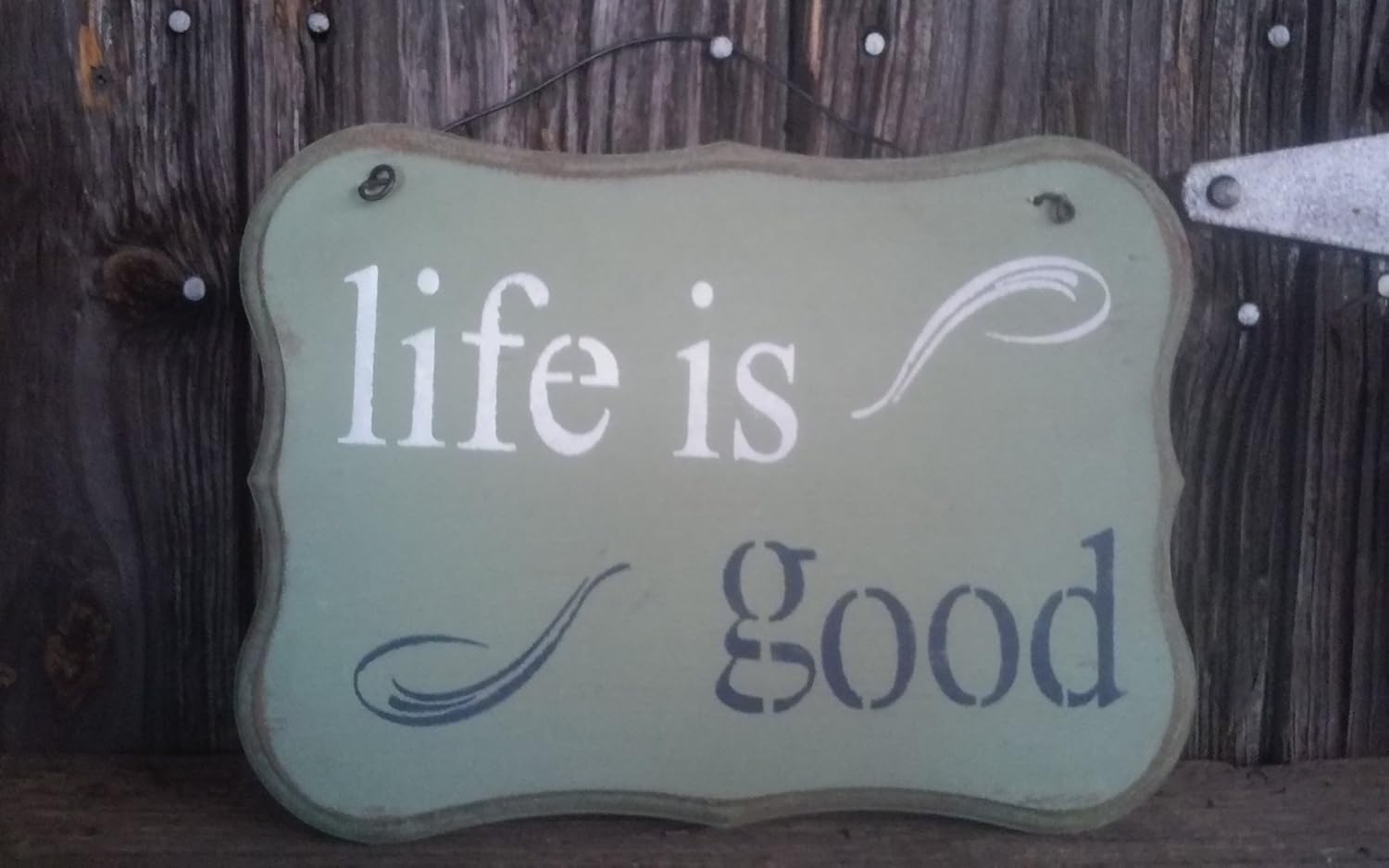 HOMEMADE SIGN Life is good sign 8 1/2" X 11 1/2" Handmade