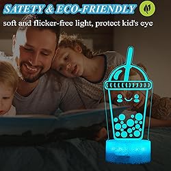 POSSHE Boba Lamp, Boba Gifts, Boba 3D Night Light