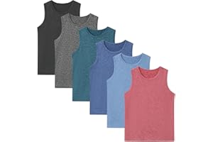 Weymuic 6 Pack Boys Kids Tank Tops Active Quick Dry Sleeveless Moisture Wicking Tank Top Shirts