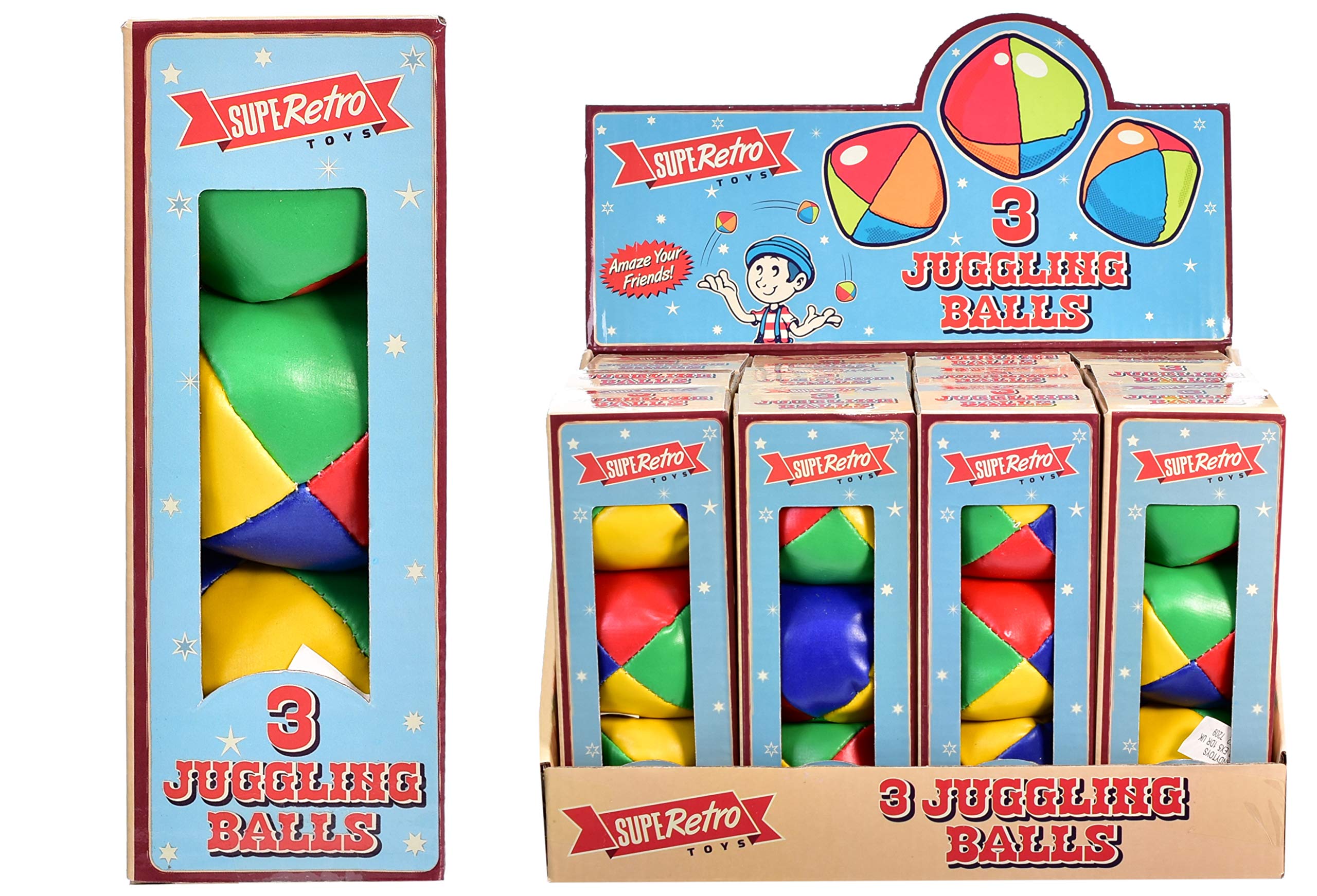 KandyToys TY9152 Retro 3 Pack Juggling Balls in Box, multicolor