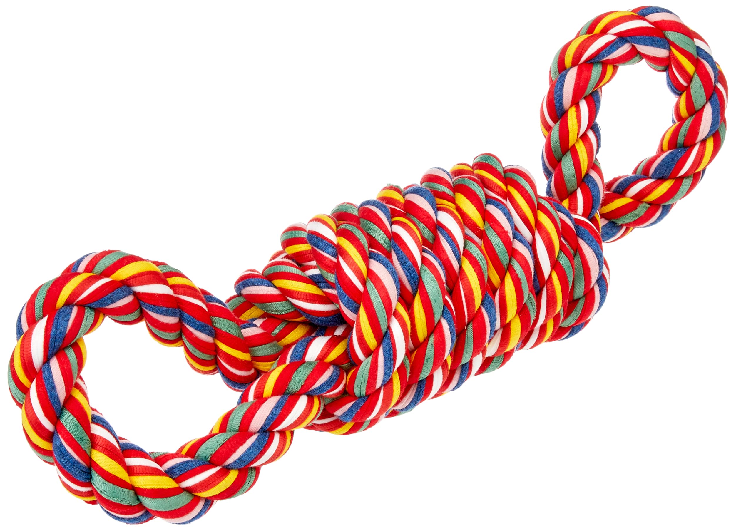 Nuts For Knots "Twist-Tee" Cotton Coil Tugger with 2 Handles Dog Toy,Medium