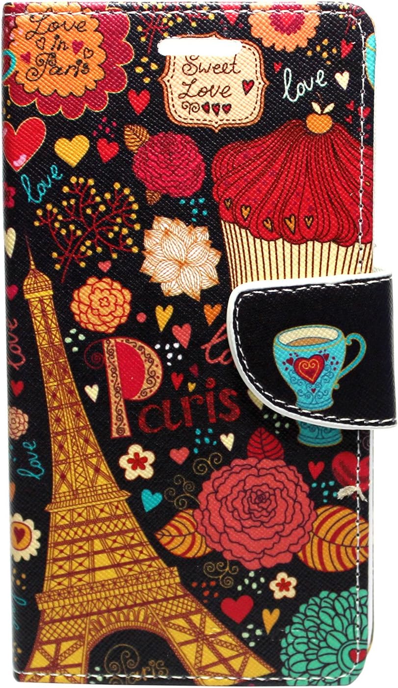 Sharp Icon Fancy Printed Designer Leather Flip Wallet Back Cover Case for Apple iPhone 6 Plus/6S Plus - Eiffel Tower