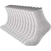 Monxiery Womens Cotton Cushioned Ankle Socks, Athletic Quarter Mini Crew Socks.