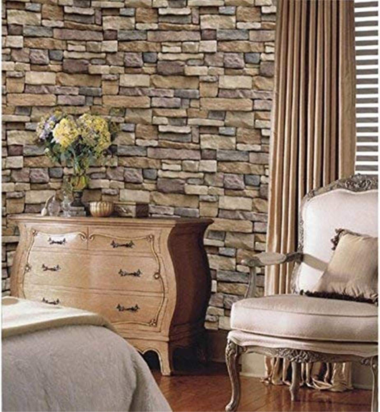 Yancorp 10ft Peel And Stick Wallpaper Stone Brick Contact Paper