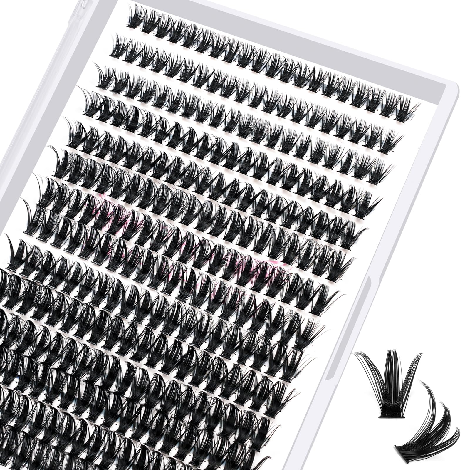 280 Pcs Individual Lashes 50D-C-0.07-14 Cluster Lashes C D Curl Wispy Lashes Bottom Lashes DIY Lashes At Home（50D-C-0.07-14） — image 1