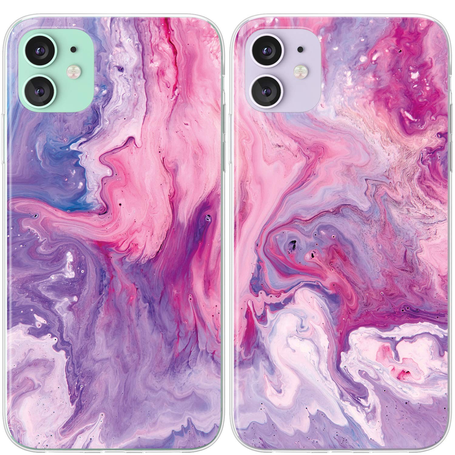 Mertak Tpu Couple Cases For Apple Iphone 11 Pro Max Xs Xr X 10 8 Plus 7 6s Se 5s Purple Aesthetic Cute Marble Best Friend Design Boyfriend Print Cover Flexible Abstract