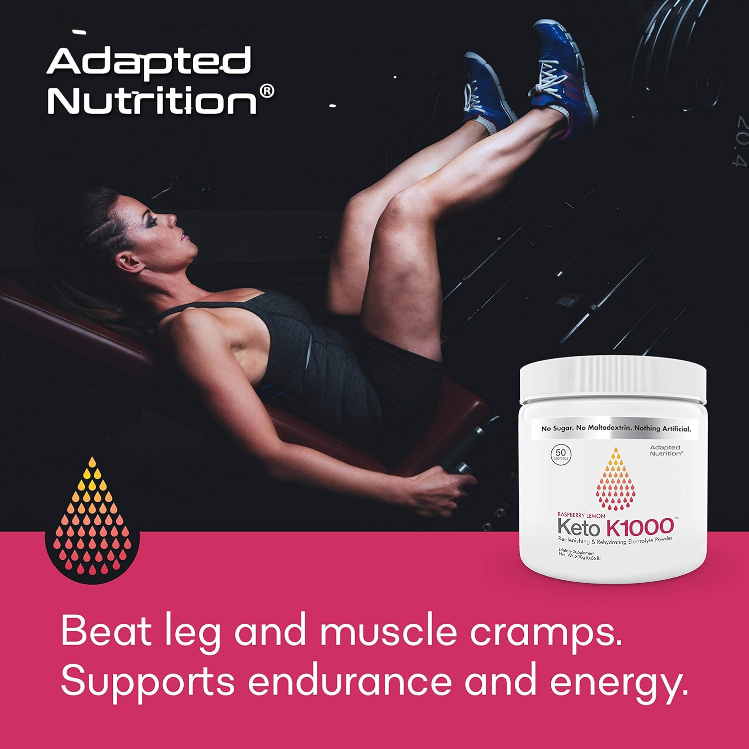 Keto K1000 Electrolyte Powder | Boost Energy & Beat Leg Cramps | No Maltodextrin or Sugar | No Ingredients from China | Amazing Raspberry Lemon | 50 Servings: Health & Personal Care