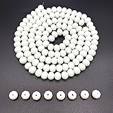 Chuxin 350Pcs Glass Beads for Jewelry Making, 6mm Briolette Crystall Glass Beads for Bracelets Making, Rondelle Faceted White Crystal Beads Bulk for Crafts Wine Charms Wind Chimes Suncatchers
