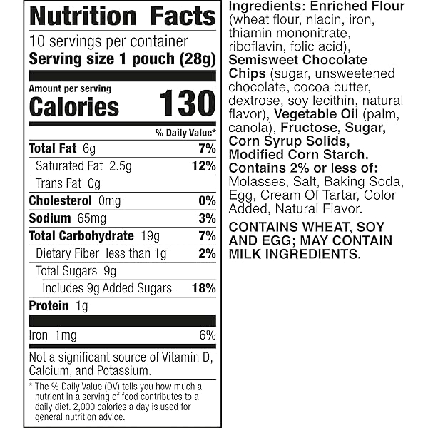 PILLSBURY MINI SOFT BAKED COOKIES, CHOCOLATE CHIP, SNACK BAGS, 10 CT, 10 OZ