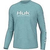 HUK Mens Pursuit Heather Long Sleeve Shirt, Fishing Shirt for Men