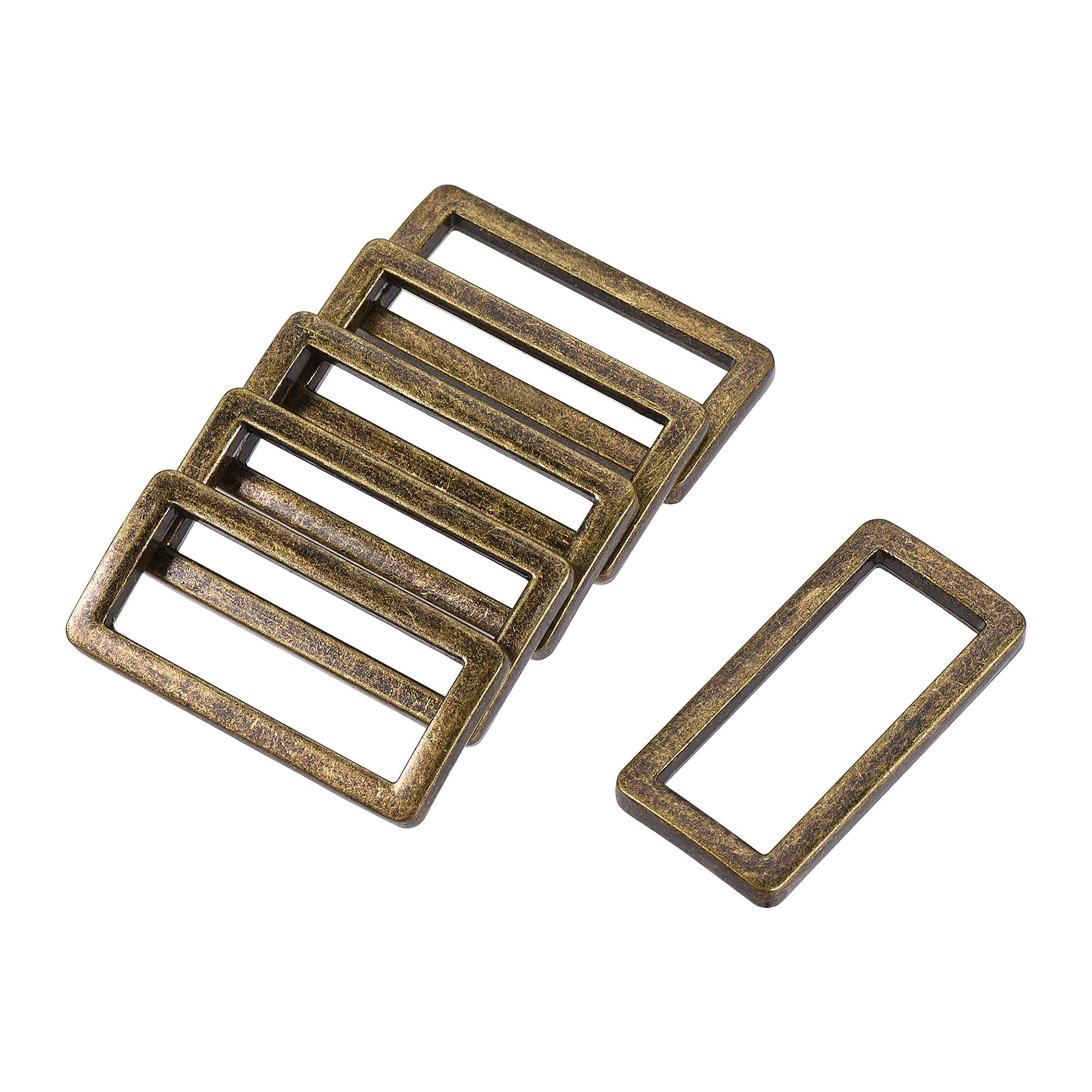 sourcing map Metal Rectangle Ring Buckles 32x12.5mm for Bags Belts DIY Bronze Tone 6pcs