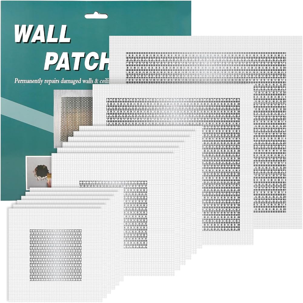 NQEUEPN 14 Pcs Drywall Repair Patch Self Adhesive 2/4/6/8 Inch Kit