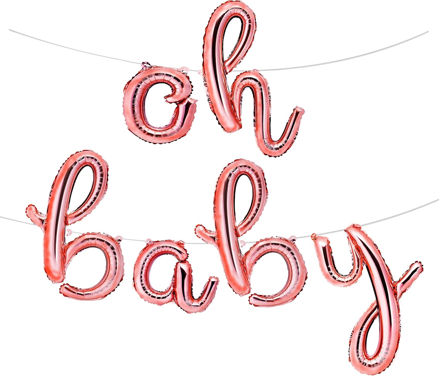 oh baby cursive balloon
