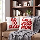 Frienda 2 Pcs Call Your Mom Pillow Covers, 18'', Dorm College Decor Gift | Funny Cotton Linen Pillow Case for Dorm, Raised Print, Cotton Linen Material, for Dorm Decoration and College Gift