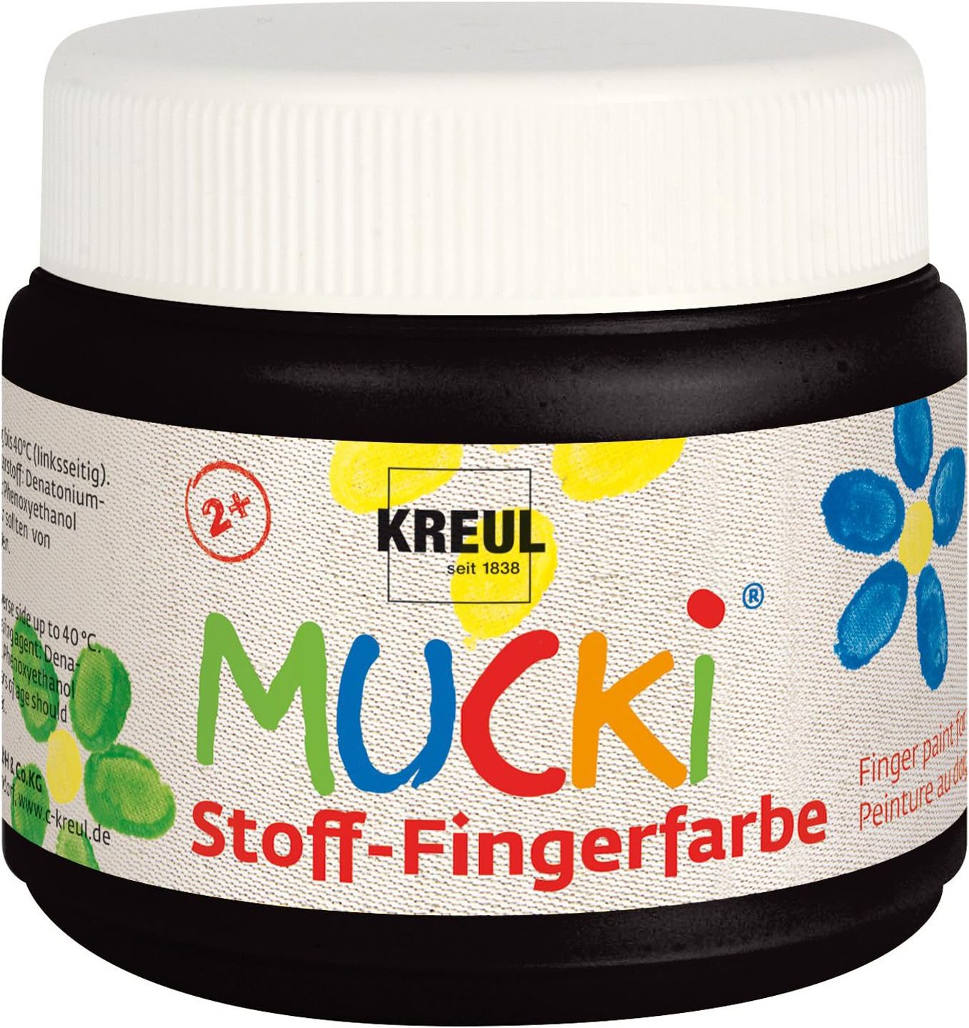Eduplay 250077 150 ml Mucki Textile Finger Paint, Black, 150 ml (Pack of 1)