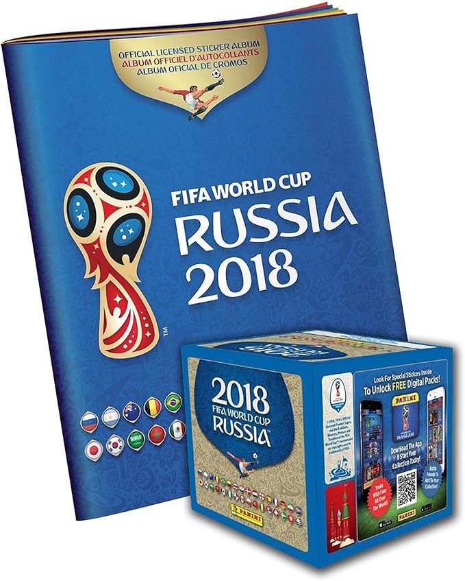 Sports Memorabilia Pack de 50 Pegatinas de fútbol de la FIFA World Cup 2018 Panini Rusia con Caja y álbum de Pegatinas – Fanatics Authentic Certificado: Amazon.es: Deportes y aire libre