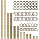 Lamp Rod,All Thread Lamp Pipe,Lamp Repair Assortment of Hardware,Yellow Zinc Coated, Includes 12" Lamp Pipe Nipples, 24 Washers, 24 Lock Nuts