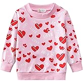 CM-Kid Toddler Girls Sweatshirt Heart Print Long Sleeve Sweatshirts Pullover Crewneck Shirt Clothes Winter Sweater for Kids