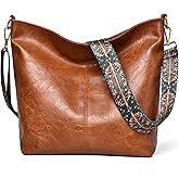 Fashion Hobo Bags for Women Vegan Leather Crossbody Bag with Guitar Strap Shoulder Purses and Handbags