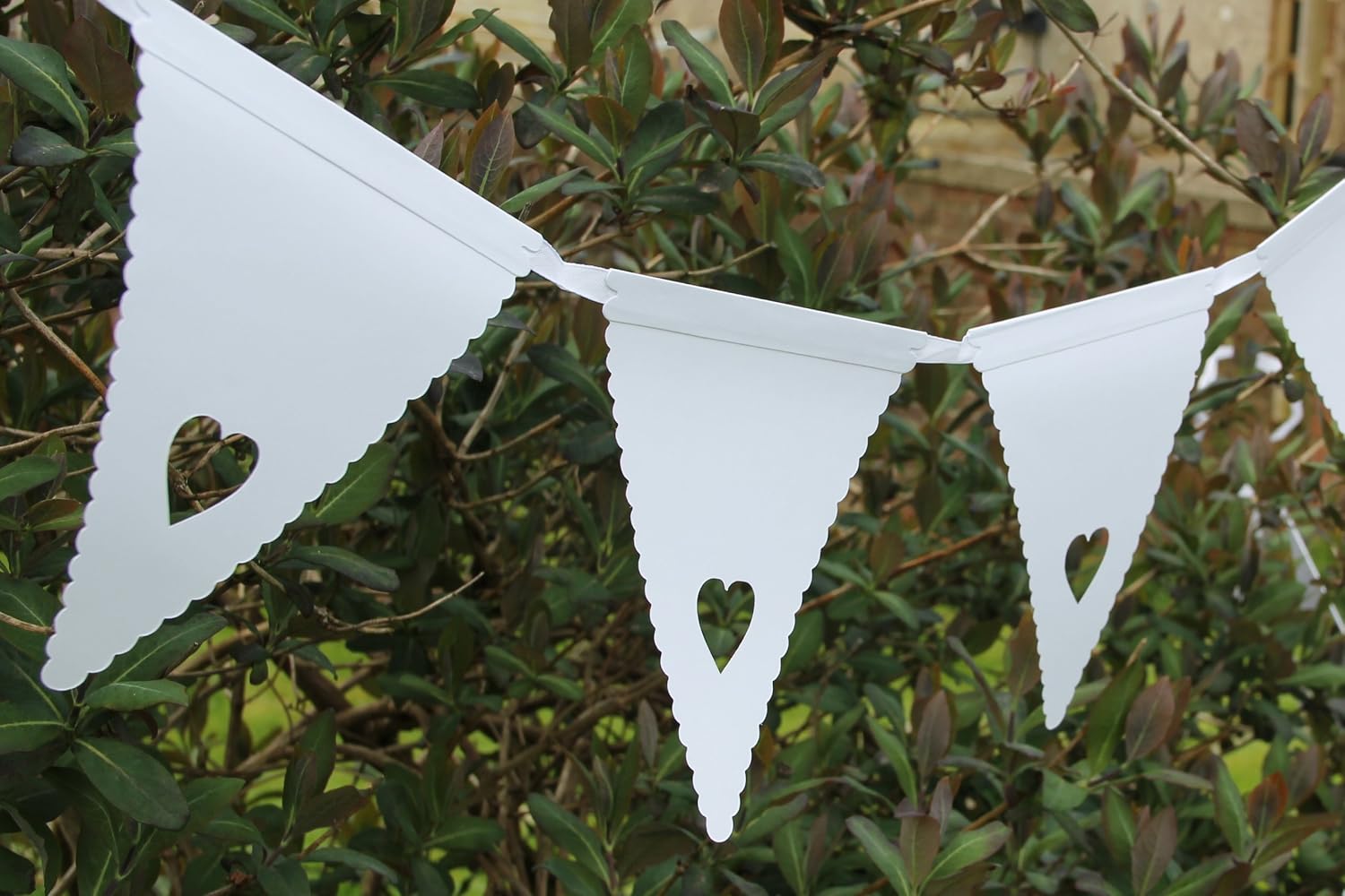 White Heart Bunting Banner - Great for a Wedding Party, Christening or any Special Occasion, 15.5cm x 17.5cm - Image 4