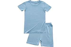 TongKiKi BABY 2T-10Y Toddler Kids Girls Boys Soft Comfy 2pcs Set Short Sleeve Shirts and Pants Sets