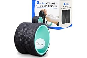 Chirp Wheel Back Stretcher w/Sweat-Resistant Foam Padding, 6" Deep Tissue Body Roller, Satisfying Roller Wheel for Targeted M