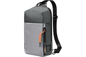 GEAMSAM Sling Bag for Men, Crossbody Bag Sling Shoulder Backpack Waterproof Lightweight Daypack Chest Bag for Work Travel, Perfect for Commute Daily Carry - Gray