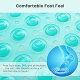 XIYUNTE Shower Mat Non Slip 53x53cm Anti Mould Clear Green view 4