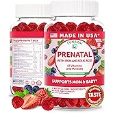 Lunakai USA Made 17-in-1 Prenatal Vitamins for Women with Iron &amp; Folic Acid | Delicious Daily Prenatal Gummies for Maternal Wellness Support, Non-GMO, Gelatin-Free &amp; Gluten-Free, 60ct