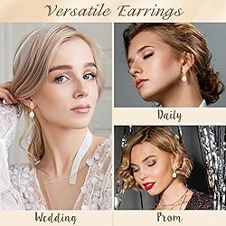 Trinckle Gold Bridesmaid Earrings, Gold Pearl