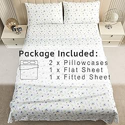 softan Floral Queen Sheet Set Blue Dandelion Flower
