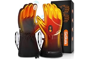 GoSkala Heated Gloves for Men Women, Rechargeable Electric Thermal Hand Warmers with Touchscreen, Waterproof Winter Gear for Skiing, Hiking, Outdoor Work, Raynaud Relief