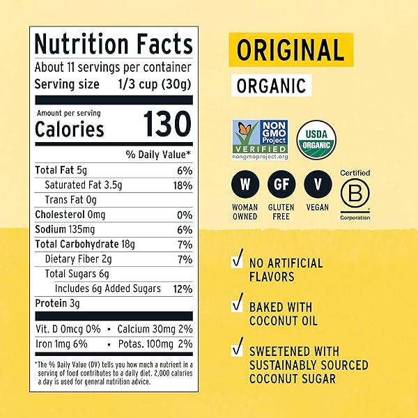 PURELY ELIZABETH, ORGANIC ORIGINAL, ANCIENT GRAIN GRANOLA, GLUTEN-FREE, NON-GMO (12OZ BAG)