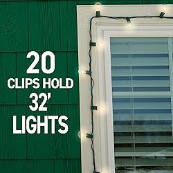 Command Outdoor Light Clips, 20 Clear Clips and 24
