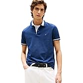Tommy Hilfiger Mens Short Sleeve Casual Polo Shirts in Regular Fit with Stretch and Contrast Collar Designs