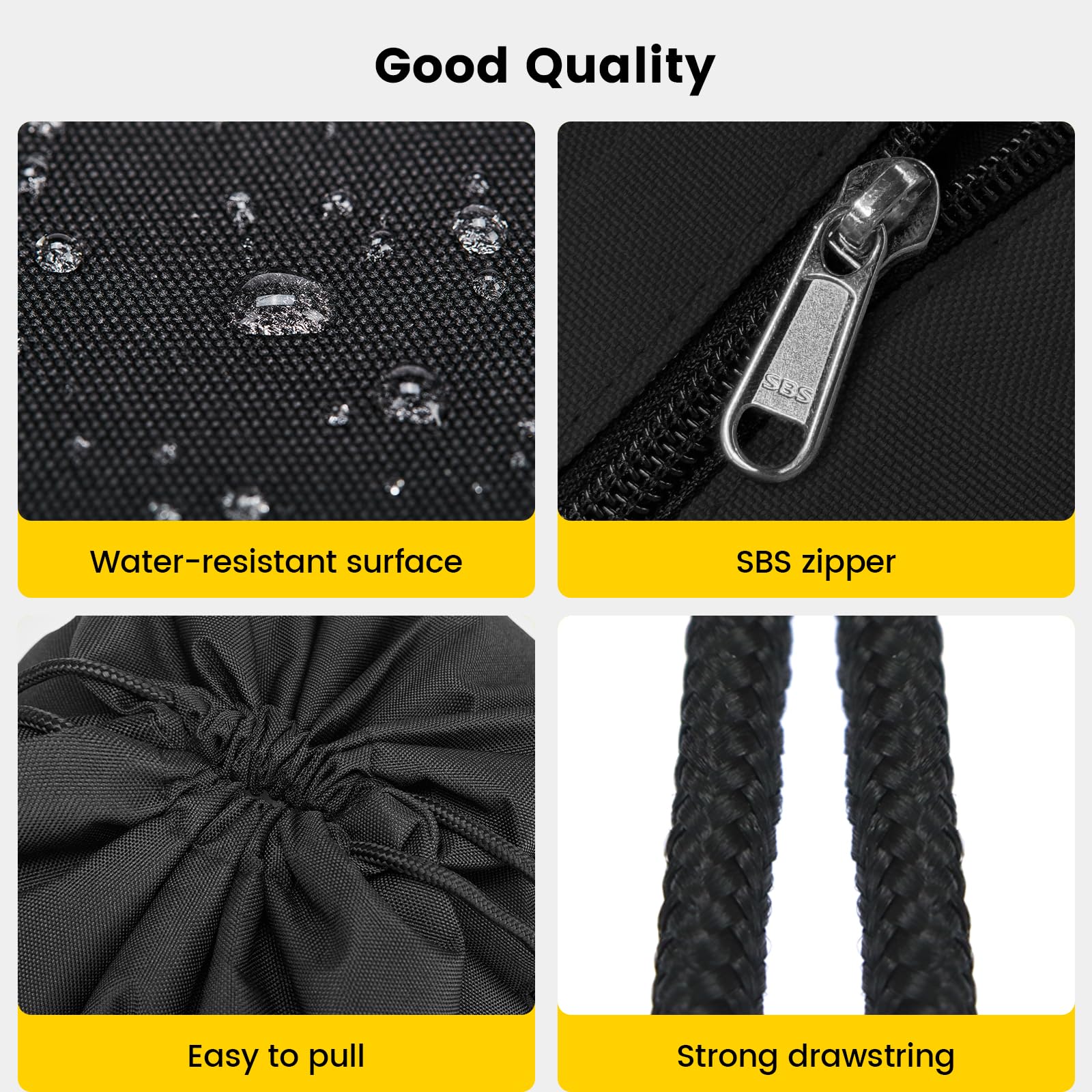 Vorspack Drawstring Backpack Water Resistant String Bag Sports Sackpack Gym Sack with Side Pocket for Men Women