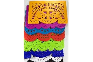 FIESTA BRANDS 50 Frontales Pack Altar de Ofrendas Supplies Kit Dia de Muertos"Day of The Dead" Decoration Colorful Medium Size Tissue Paper Mexican Papel Picado Sheets.