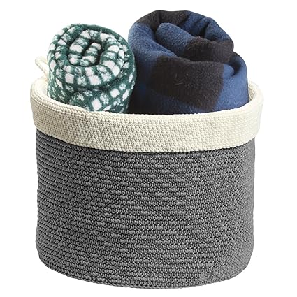 Mdesign Nursery Storage Basket Soft Hand Knit Baby Organiser