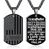 GLITTO Valentines Day Gifts for Him - Best Dad Son Brother Grandson Grandpa Boyfriend Husband Ever Necklace, Stainless Steel Flag Dog Tags Pendant, Birthday Christmas Gifts Jewelry for Men Boys